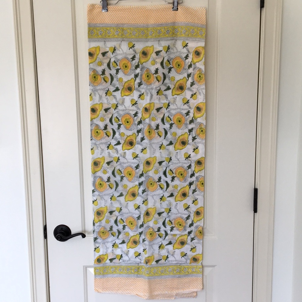 Yellow Floral Scarf Wrap - Lightweight Women’s Accessory